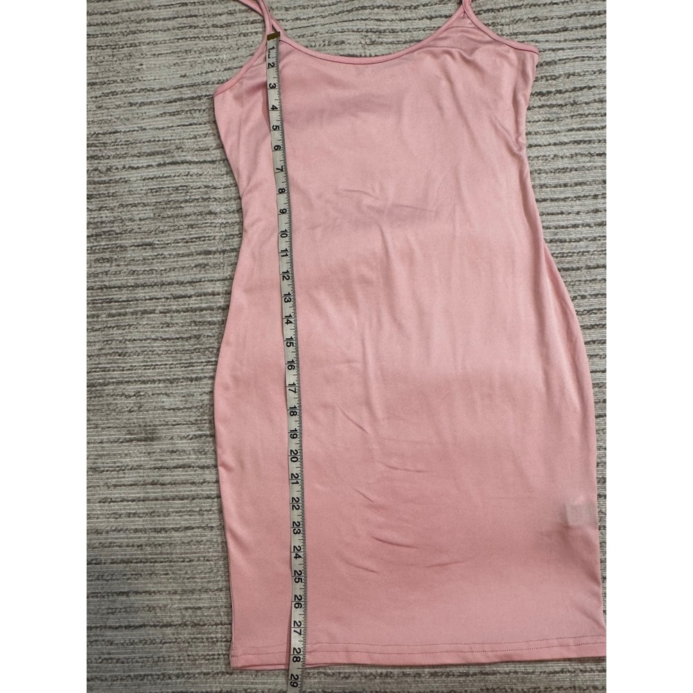 SHEIN Women Pink Spaghetti Strap Bodycon Mini Dress Size M Medium Scoop Neck - Picture 6 of 6
